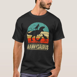 Womens Granny Dinosaur Rex Grannysaurus 3 Kids Fam T-Shirt