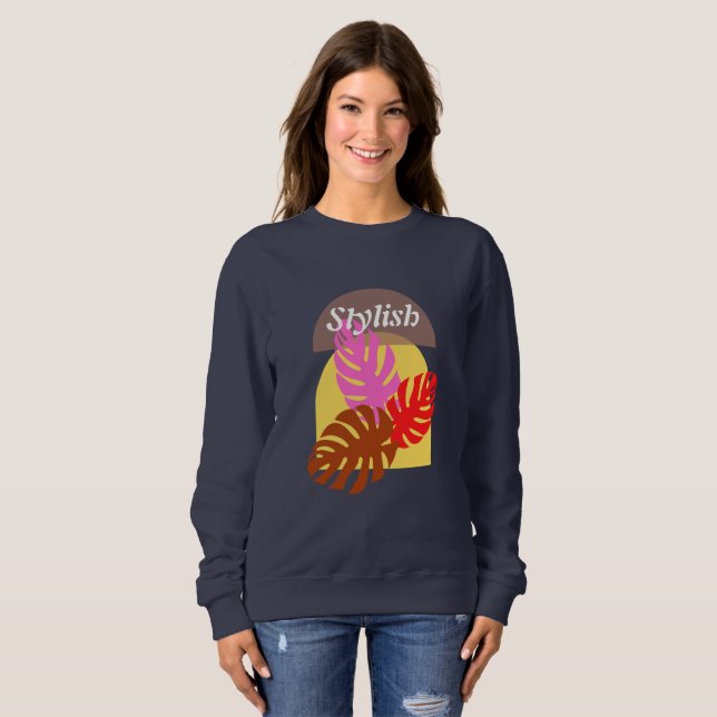 Women's Gray Stylish Boho Sweatshirt (Vorne ganz)