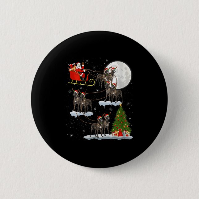 Womens Great Dane Dog Santa Sleigh Flying Funny Ma Button (Vorderseite)