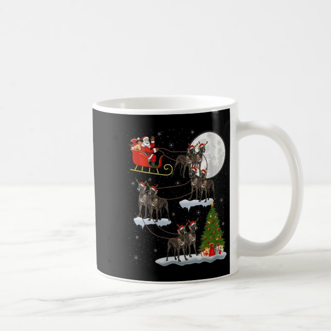 Womens Great Dane Dog Santa Sleigh Flying Funny Ma Kaffeetasse (Rechts)