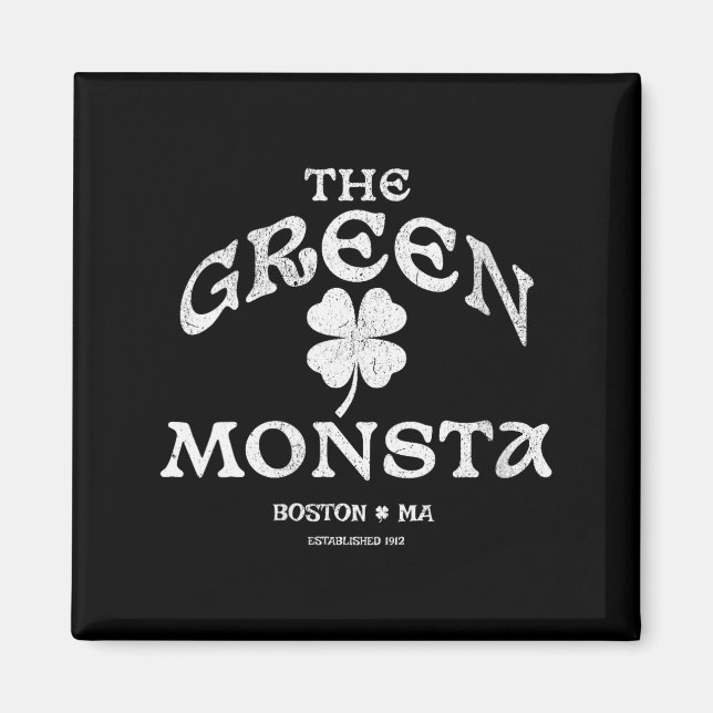 Womens Green Monsta Funny Boston M New England Srt Magnet (Vorne)