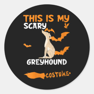 Womens Greyhound Brindle Kostüme Halloween Lazy Runder Aufkleber