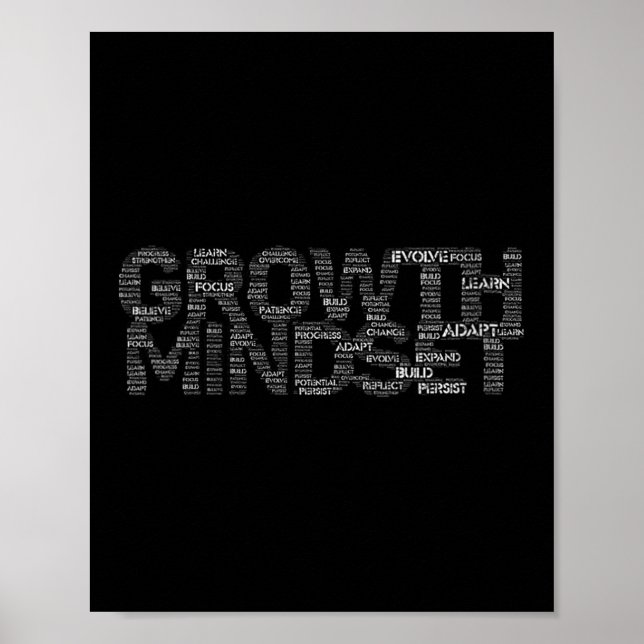 Womens Growth Mindset Motivation And Insrational V Poster (Vorne)