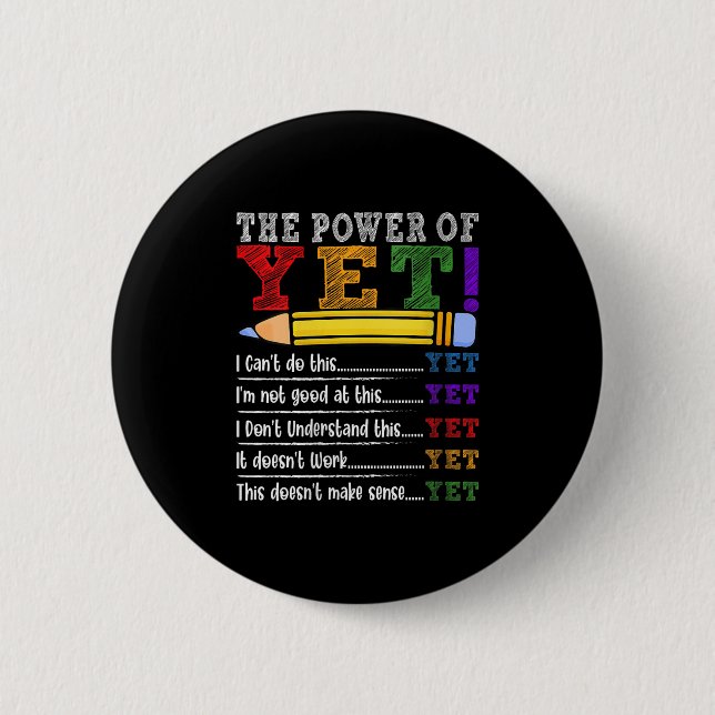 Womens Growth Mindset Teacher Motivational Sitive  Button (Vorderseite)