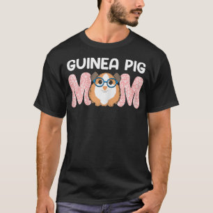 Womens Guinea Pig Pet Owner Dog Mom Floral Graphic T-Shirt