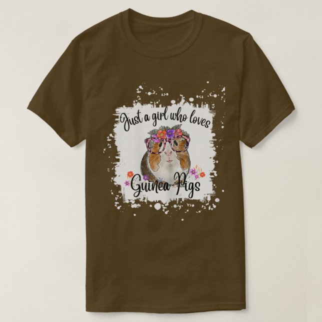 Womens Guinea Pig With Glasses Flowers, Adorable G T-Shirt (Design vorne)
