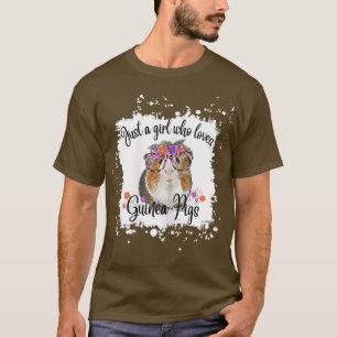 Womens Guinea Pig With Glasses Flowers, Adorable G T-Shirt