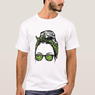 Womens Hairbun Kleeblatt Saint Paddys St Patricks T-Shirt