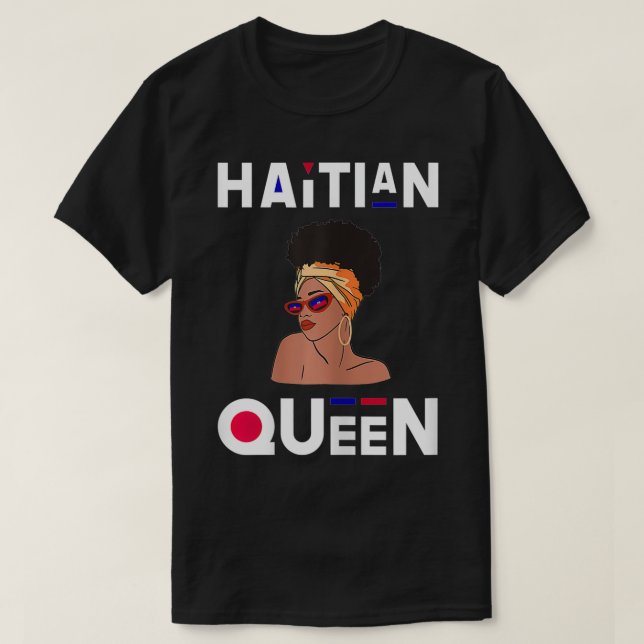 Womens Haitian Queen Haitian Flag Black Prii Hai T-Shirt (Design vorne)