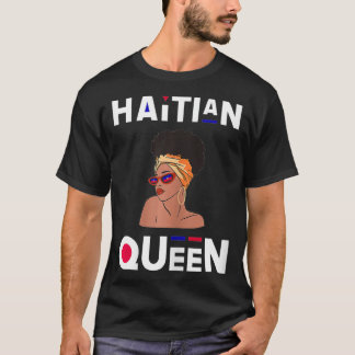 Womens Haitian Queen Haitian Flag Black Prii Hai T-Shirt