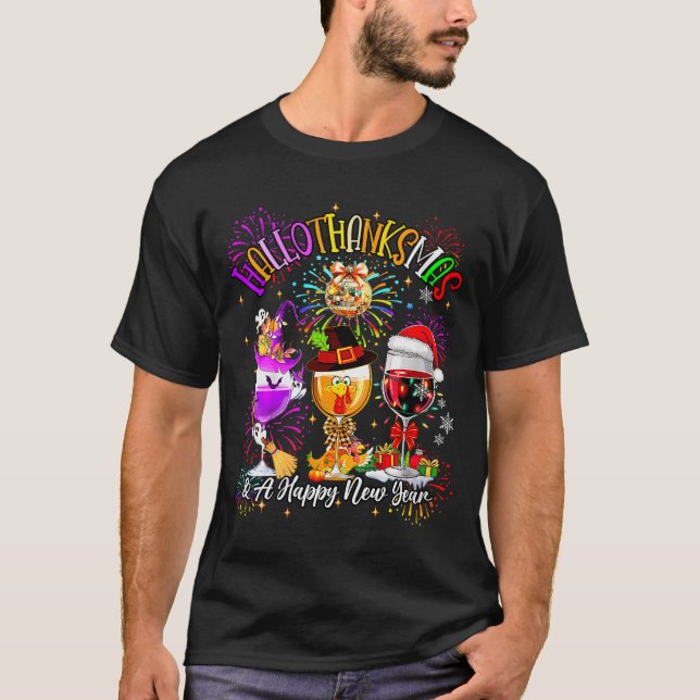 Womens Hallothanksmas &amp; A Happy New Year Firew T-Shirt (Vorderseite)