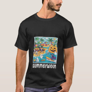 Womens Halloween Summer Celebrate Summerween Vibes T-Shirt