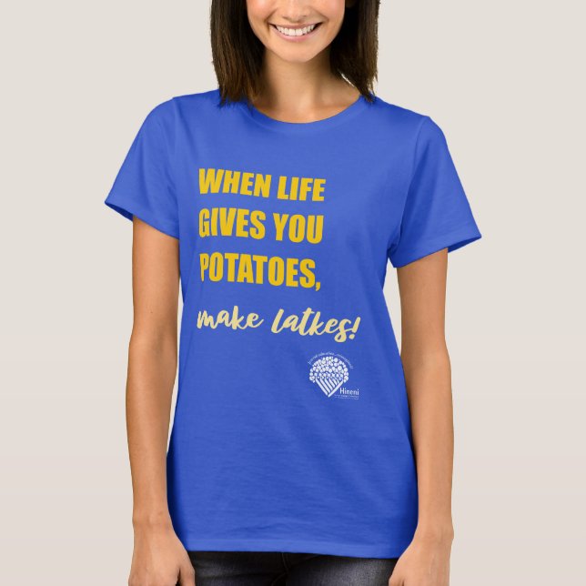 Women's Hanukkah Shirt - "Make latkes" (Vorderseite)