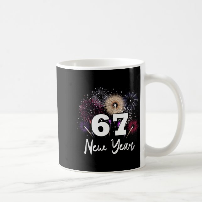 Womens Happy 2026 New Year's Eve Party 67 Meme V-n Kaffeetasse (Rechts)