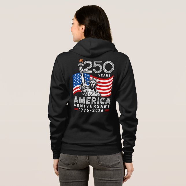 Women's Happy 250th Anniversary America  Hoodie (Schwarz voll)