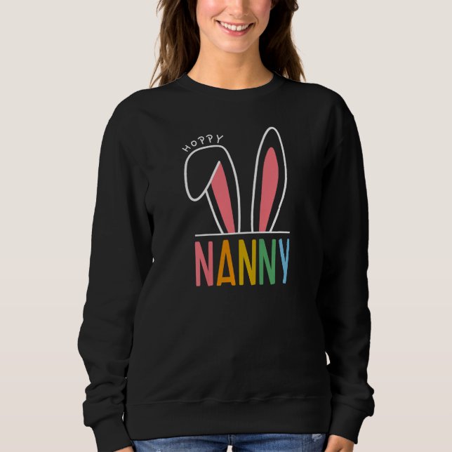 Womens Happy Easter Day 2023 Hoppy Nanny Bunny Fun Sweatshirt (Vorderseite)