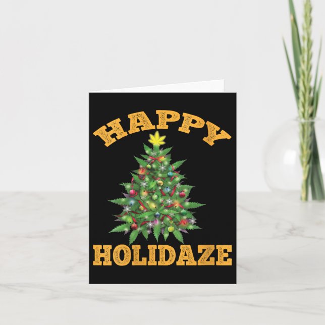 Womens Happy Holidaze Funny Weed Christmas Stoner  Karte (Vorderseite)