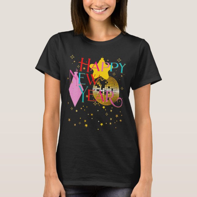 Womens Happy New Years Eve Party Supplies 2026 Mat T-Shirt (Vorderseite)