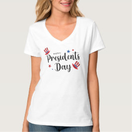 Women's Happy Presidents' Day Patriotic V-Neck  T-Shirt