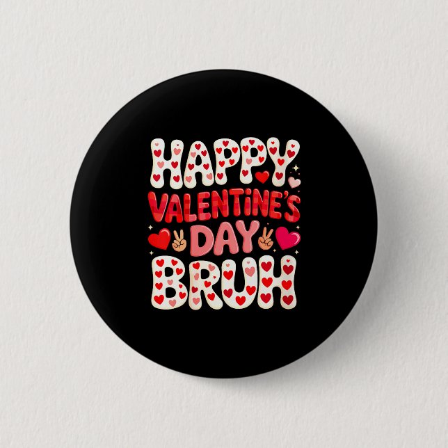 Women's Happy Valentine's Day Hearts Matching Kids Button (Vorderseite)