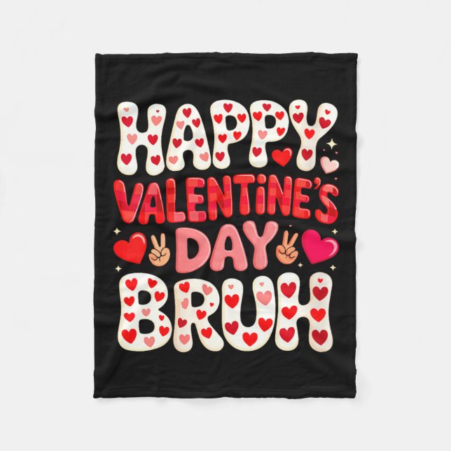 Women's Happy Valentine's Day Hearts Matching Kids Fleecedecke (Vorderseite)