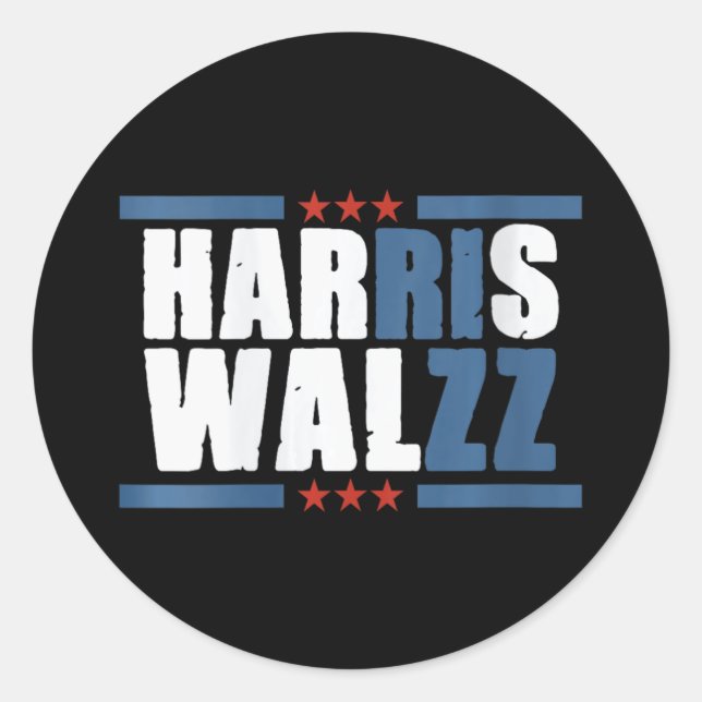 Womens Harris Wz Rizz Funny Voting Kamala Präsiden Runder Aufkleber (Vorderseite)