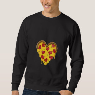 Womens Heart Shaped Pizza Feinschmecker & Pizza Id Sweatshirt