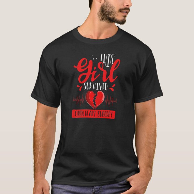 Womens Heart Transplant Survivor Heart Bypass Open T-Shirt (Vorderseite)