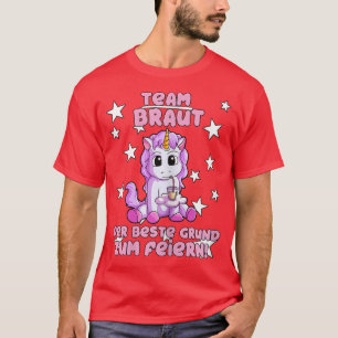 Womens Hen Party Unicorn Team Bridge T-Shirt