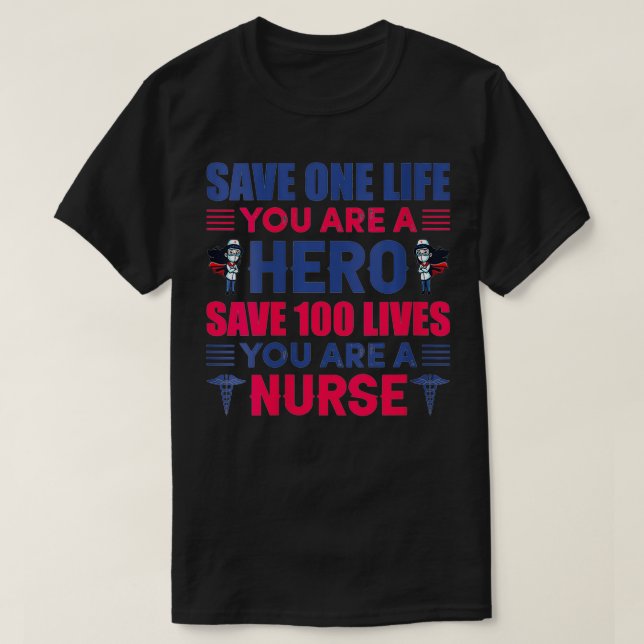 Womens Hero Rette Lives Nursing RN Geschenk VNec T-Shirt (Design vorne)