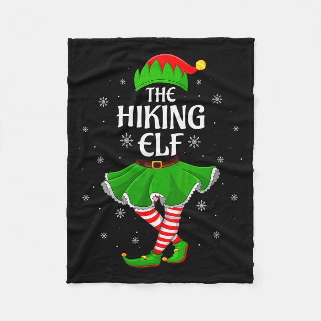 Womens Hiking Elf Christmas Family Girls Women Elf Fleecedecke (Vorderseite)