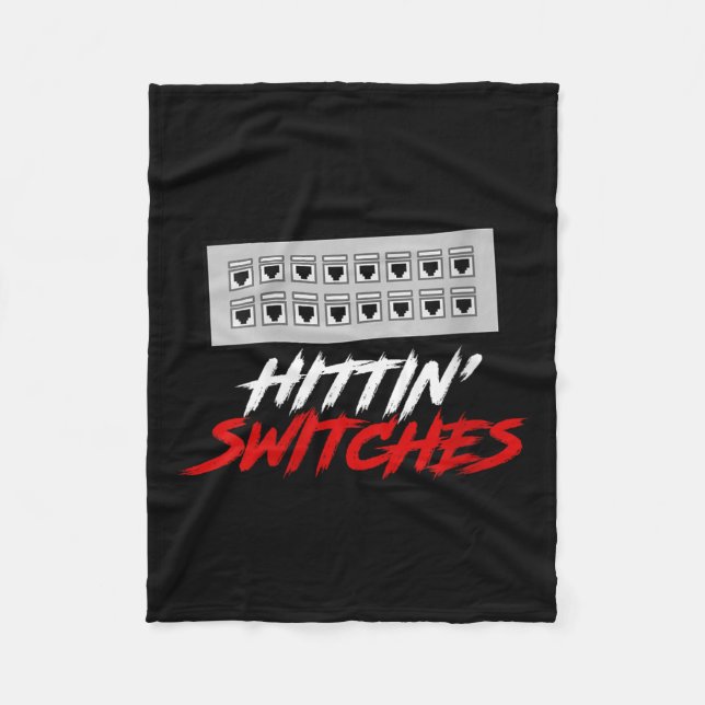 Womens Hittin Switches Funny Network Admin Tech Hu Fleecedecke (Vorderseite)