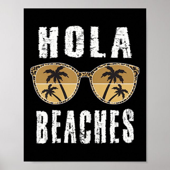 Womens Hola Funny Pineaple Beach Sommerurlaub Poster (Vorne)