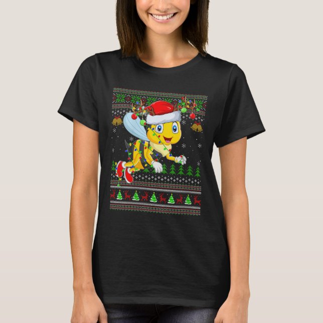 Womens Honey Bees Ugly Christmas Sweaters Holiday  T-Shirt (Vorderseite)