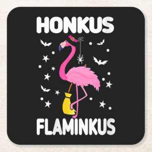 Womens Honkus Flaminkus Rechteckiger Pappuntersetzer
