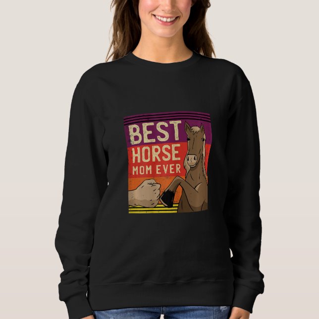Womens Horseback Riding Best Horse Mom Equestrian  Sweatshirt (Vorderseite)