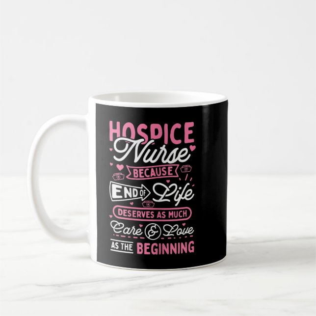 Womens Hospice Nurse T - Shirt Kaffeetasse (Links)