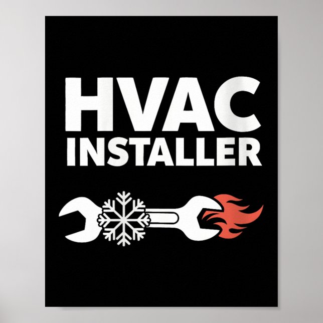 Womens Hvac Installer Funny Hvac Tech Techniker F Poster (Vorne)