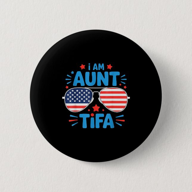 Womens I Am Aunt Tifa Tee  Button (Vorderseite)