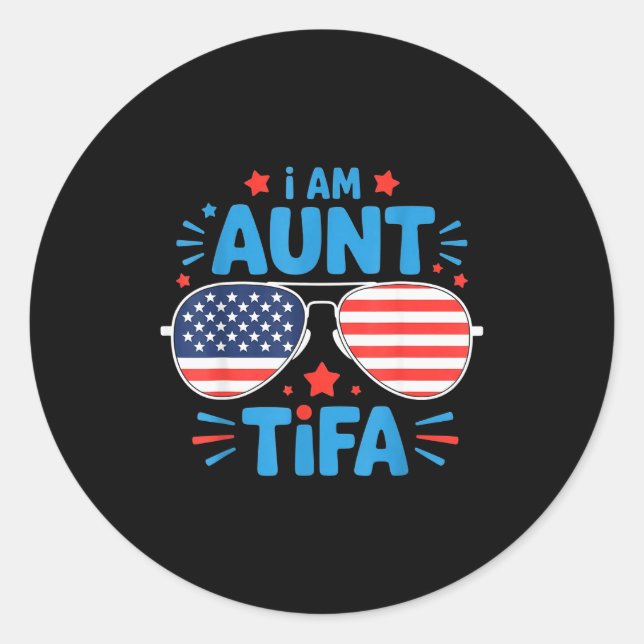 Womens I Am Aunt Tifa Tee  Runder Aufkleber (Vorderseite)