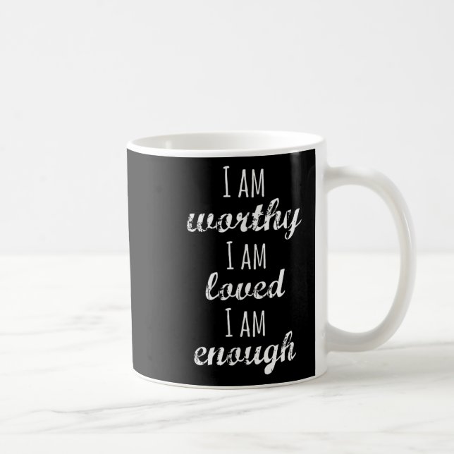 Women's I Am Worthy Motivational Christian  Kaffeetasse (Rechts)