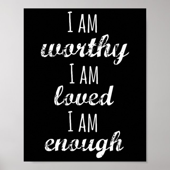 Women's I Am Worthy Motivational Christian  Poster (Vorne)