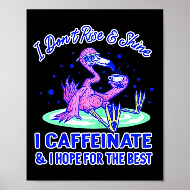 Womens I Don't Rise And Shine I Caffeinate And Hop Poster (Vorne)