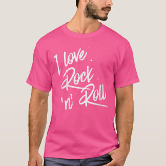 Womens I Love Rock and roll VNeck funny vintage T-Shirt