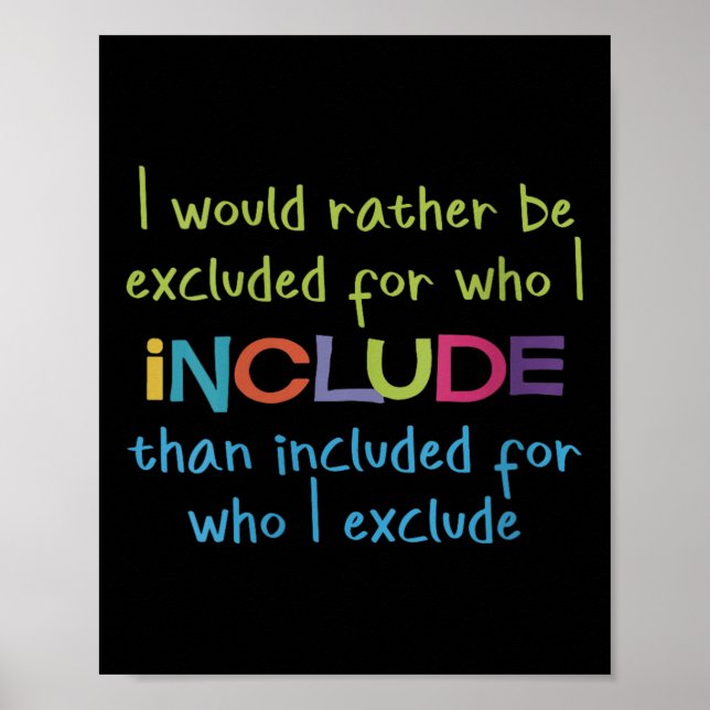 Womens I Would Rather Be Excluded For Who I Includ Poster (Vorne)