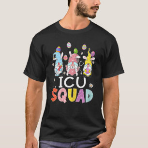 Womens Icu Squad Bunny Gnome Rabbit Eggs Jagd N T-Shirt