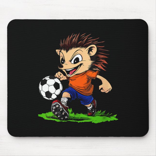 Womens Igel Footballer V-Nacken Mousepad (Vorne)