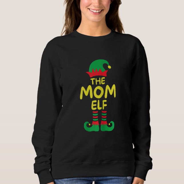 Womens I'm Mom Elf Family Matching Group Christmas Sweatshirt (Vorderseite)