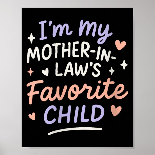 Womens I'm My Mother In Law's Favorite Child V-nec Poster (Vorne)
