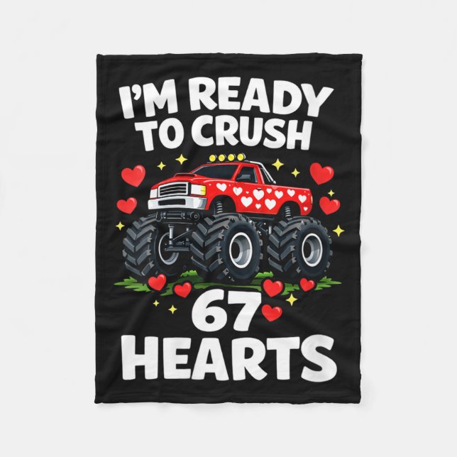 Women's I'm Ready To Crush 67 Hearts Truck Valenti Fleecedecke (Vorderseite)
